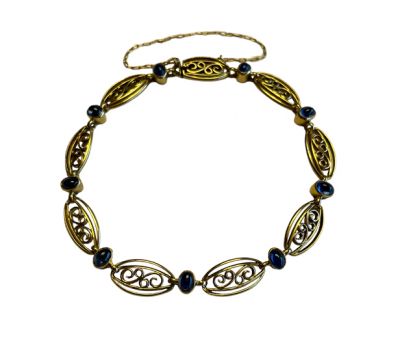 Vintage French (Eagle Head) Sapphire Bracelet