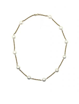 Vintage Freshwater Cultured Pearl Station Necklace