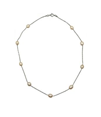 Vintage Freshwater Pearl Station Necklace