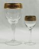 Vintage Gold Etched Wine And Sherry Glasses