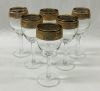 Vintage Gold Etched Wine And Sherry Glasses