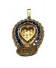Vintage Horseshoe Synthetic Blue Sapphire Locket