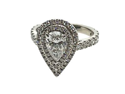 Vintage Inspired Pear Cut Diamond Engagement Ring