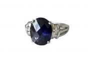 Vintage Iolite and Diamond Ring