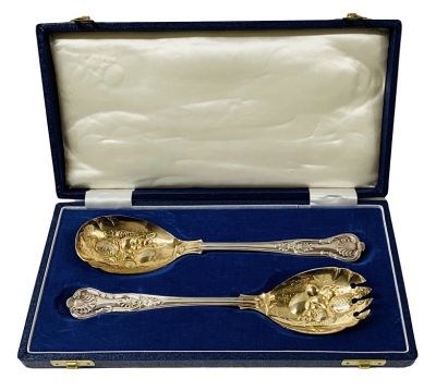 Vintage Kings Pattern Salad Servers