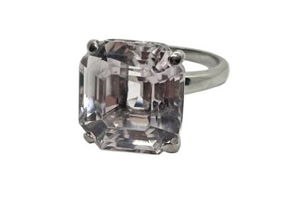 Vintage Light Pink Topaz Solitaire Ring 