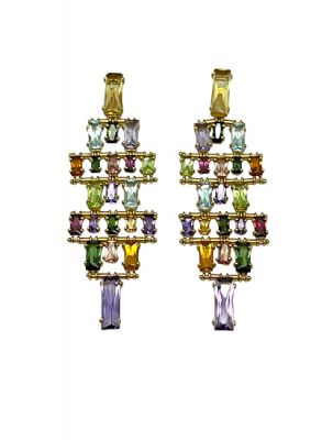 Vintage Multi Stone Chandelier Earrings