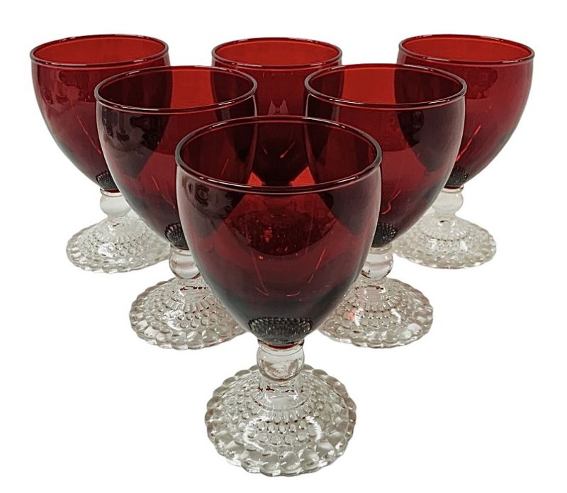 Vintage Ruby Glass Goblets