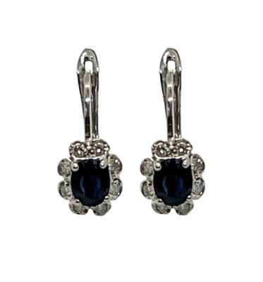 Vintage Sapphire and Diamond Drop Earrings