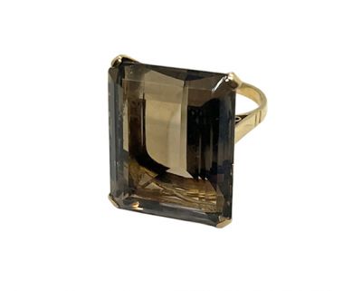 Vintage Smoky Quartz Solitaire Ring