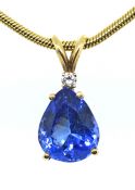 Vintage Tanzanite and Diamond Pendant