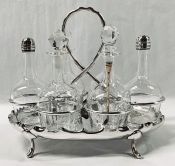 Walker & Hall  6 Bottle Cruet Stand Dated 1899