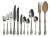 Wallace Sterling Silver Rose Point Pattern Flatware Set For 12