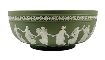 Wedgwood Green Jasperware Dancing Hours Bowl