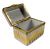 White & Gold Harlequin Pattern Italian Ceramic Box 