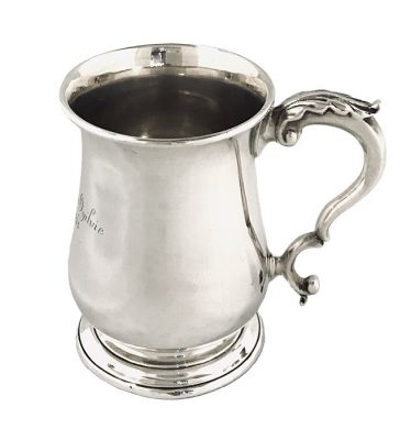 William Comyns & Sons Sterling Silver Christening Cup Dated 1925