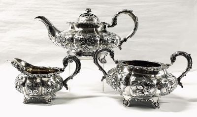 William IV Sterling Silver William Hunter II Tea Set Dated 1830/31