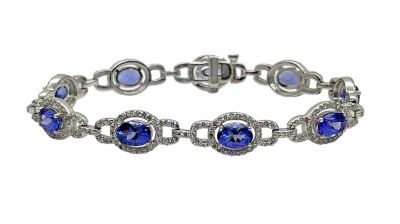 Vintage Tanzanite and Diamond Bracelet