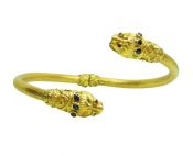 Gold Bangle with Mythical Heads