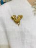 Vintage Imitation Ruby Rooster 18kt Brooch