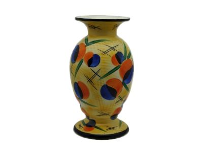 Czech art pottery vase 1920s yellow