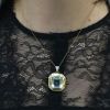 Vintage 9.30ct Aquamarine and Diamond Pendant in 18kt Yellow and White Gold