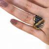 Vintage Diamond and Sapphire 10-14kt Ring