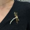 Vintage 2.19ct Opal Dragonfly 14kt Brooch
