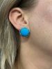 Vintage 20.74ct Turquoise and Diamond Earrings in 14kt Yellow Gold
