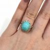 Vintage 5.92ct Turquoise and Diamond Cluster 14kt Ring