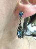Art Deco Inspired Aquamarine and Diamond Drop Earrings