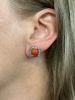 Vintage 3.98ct Coral 18kt Earrings
