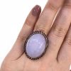 Vintage 50.50ct Lavender Jade and Amethyst Ring in 14kt Yellow Gold