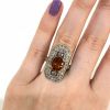 Vintage Inspired 2.01ct Citrine and Diamond 18kt Ring