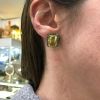 Vintage 14.43ct Prasiolite 18kt Earrings