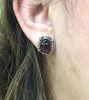 Vintage 5.41ct. Garnet and Diamond Earrings in 18kt Yellow Gold and Silver