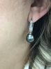 Modern Black Tahitian Baroque Pearl and Diamond Earrings