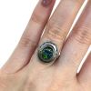 Vintage Opal Doublet and Diamond Ring