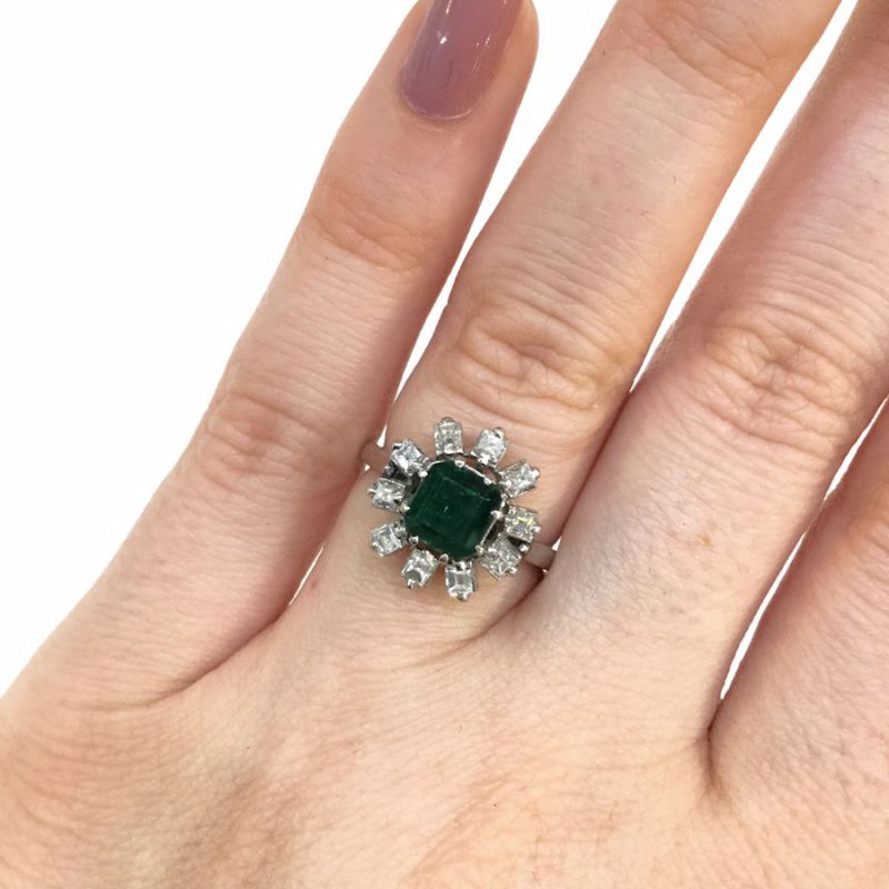 Vintage Emerald and Diamond Ring