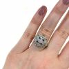 Art Deco .25ct Diamond and Sapphire Platinum Ring