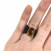 Modern Citrine and Diamond Mesh Ring