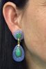 Primavesi and Kauffmann Vintage Chrysoprase Chalcedony and Diamond Earrings in 18kt Yellow Gold