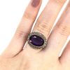 Vintage Inspired 3.88ct Amethyst and Diamond Ring in 18kt Yellow Gold and Silver