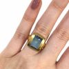 Modern Blue Topaz Solitaire Ring