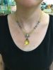 Vintage 43.20ct Lemon Quartz Drop and Diamond 18kt Necklace