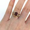 Vintage 1.70ct Garnet and Diamond Ring in 10kt Yellow Gold 