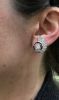 Retro Ruby and Diamond Earrings