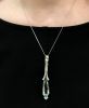 Modern Green Quartz and Diamond Pendant
