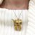 Vintage Textured 18kt Cat Pendant Brooch