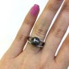 Vintage Black Tahitian Pearl and Diamond 14kt Ring